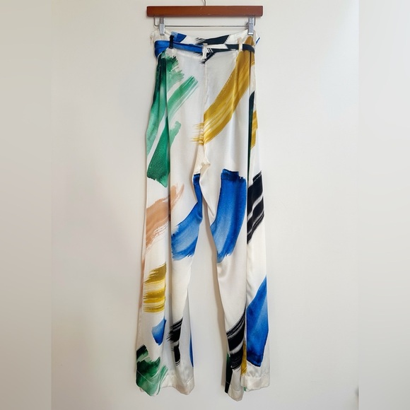 We are LEONE Brush Stroke Luke Silk Pants Size Medium - Picture 3 of 13